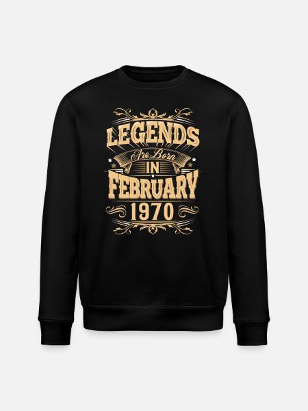 February 1970's Birthday Legend - Stanley/Stella ROLLER Unisex Organic Sweatshirt - black
