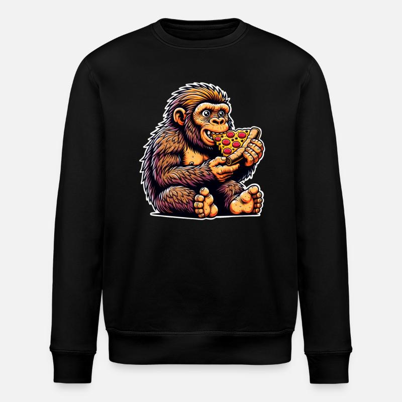 Neanderthal pizza - Stanley/Stella ROLLER Unisex Organic Sweatshirt - black