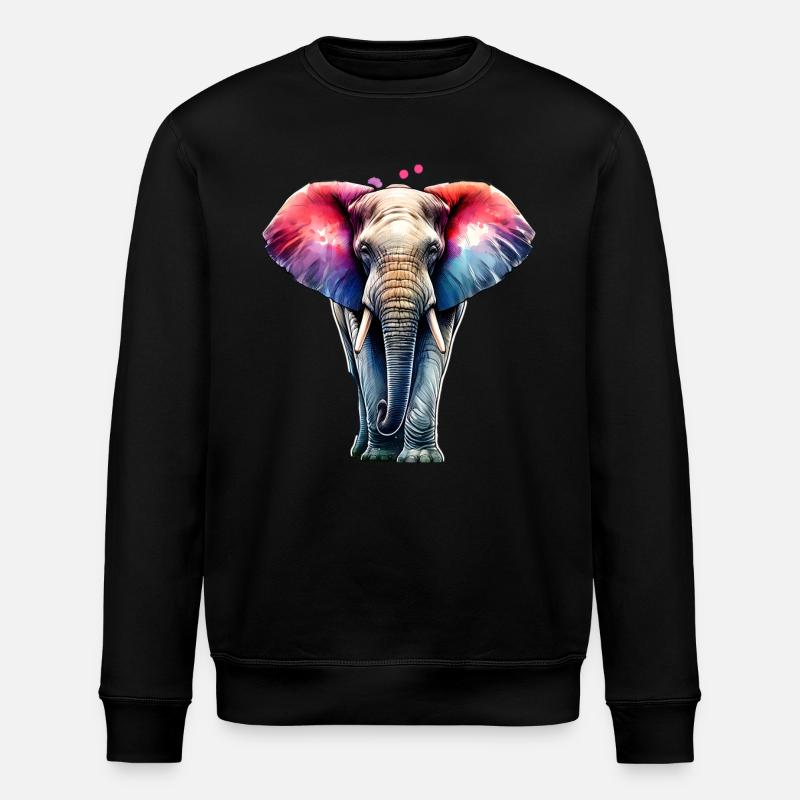 Elefant - Stanley/Stella Unisex Bio-Sweatshirt ROLLER - Schwarz