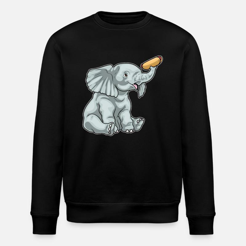 Elefant Hotdog - Stanley/Stella Unisex Bio-Sweatshirt ROLLER - Schwarz