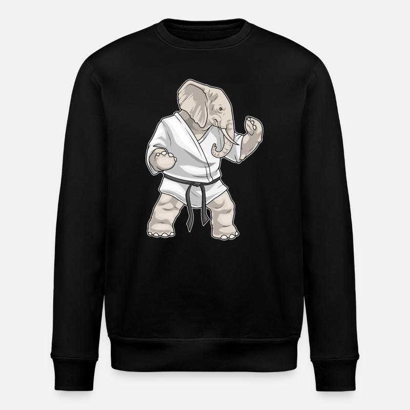 Elephant Karate Martial Arts - Stanley/Stella ROLLER Unisex Organic Sweatshirt - black