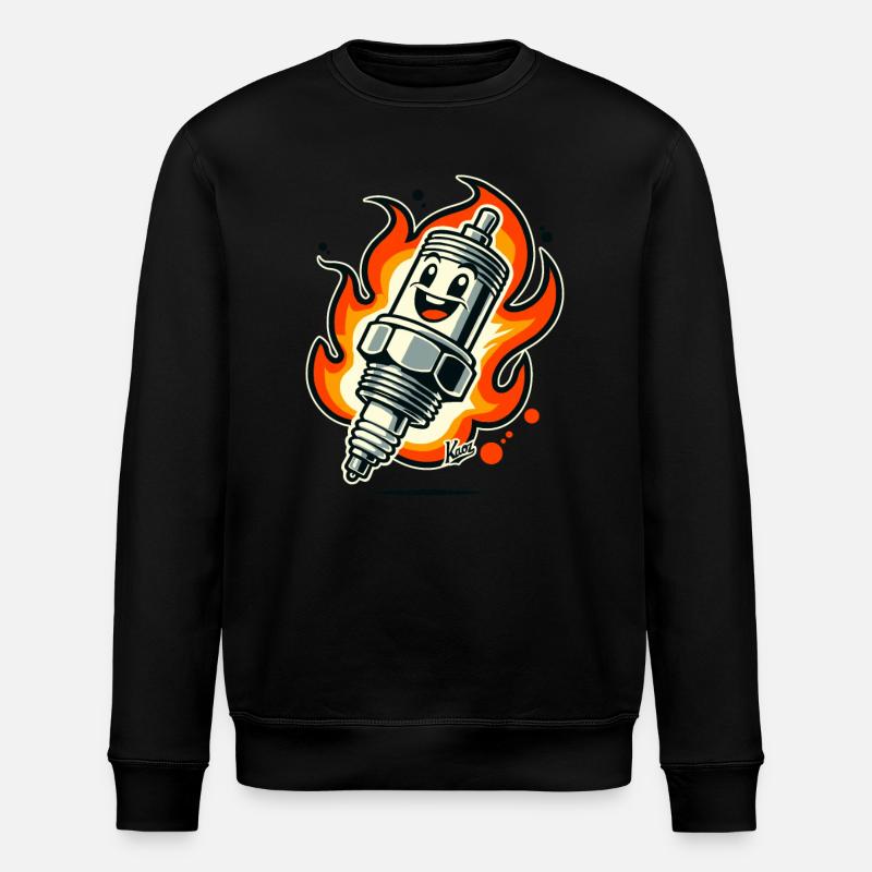 Bougie d’allumage joyeuse en feu - Sweat bio ROLLER Stanley/Stella Unisexe - noir