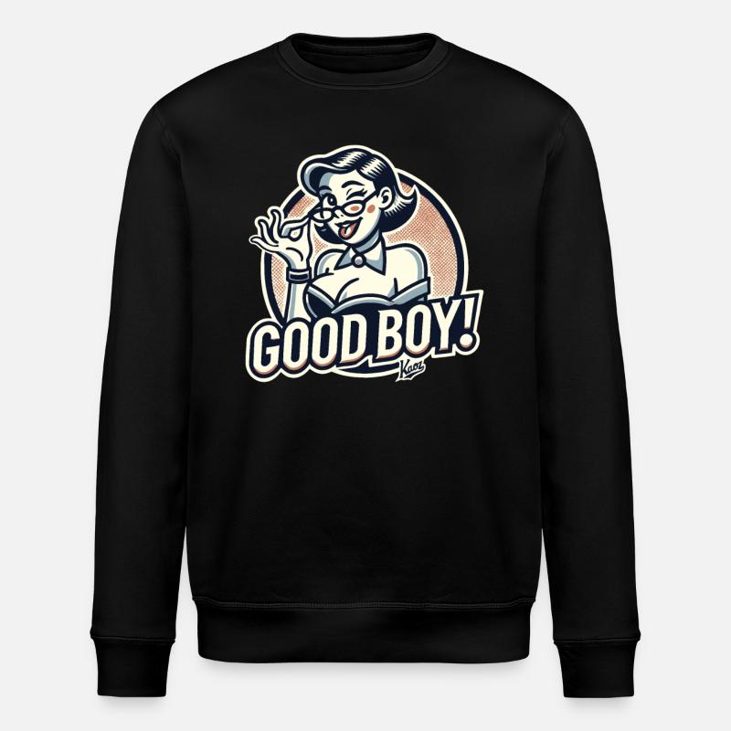 Schöne strenge Nerd-Dame: Braver Junge! - Stanley/Stella Unisex Bio-Sweatshirt ROLLER - Schwarz