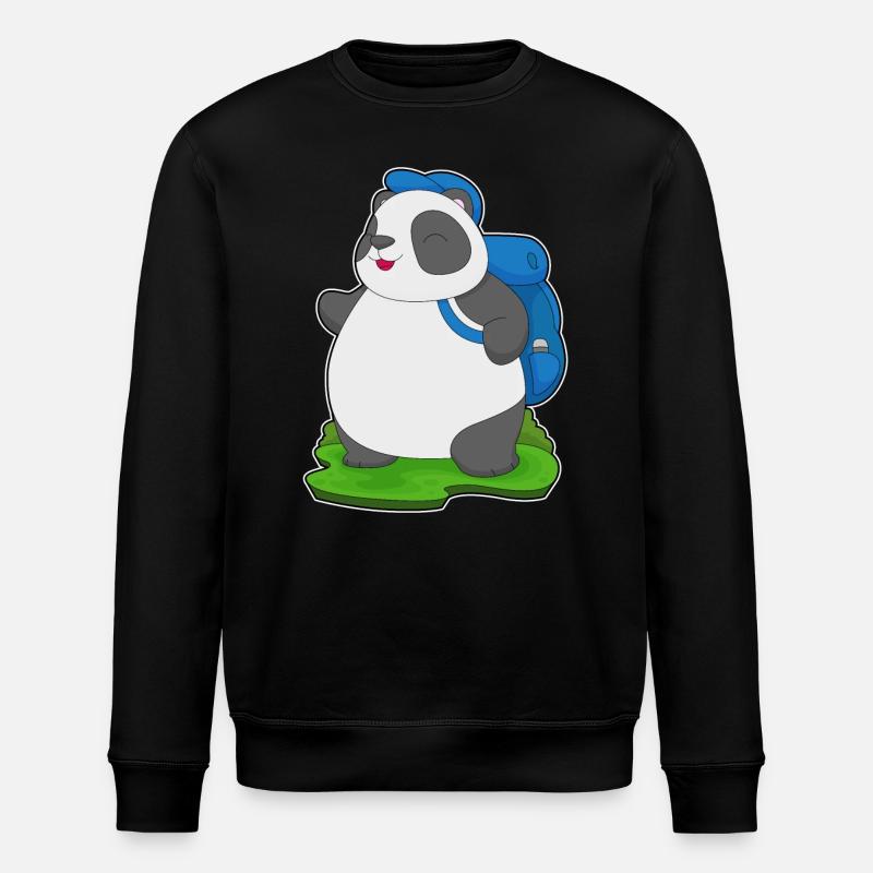 Panda Wanderer Backpack - Stanley/Stella ROLLER Unisex Organic Sweatshirt - black