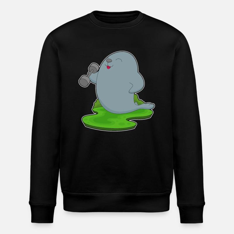 Seal Bodybuilder Dumbbell - Stanley/Stella ROLLER Unisex Organic Sweatshirt - black