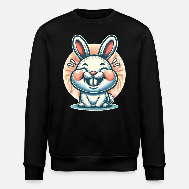 Hase Kaninchen - Stanley/Stella Unisex Bio-Sweatshirt ROLLER - Schwarz