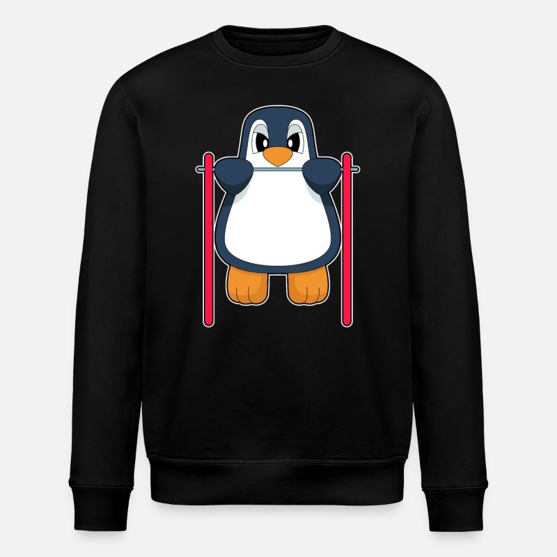 Penguin Bodybuilder Pull-ups - Stanley/Stella ROLLER Unisex Organic Sweatshirt - black