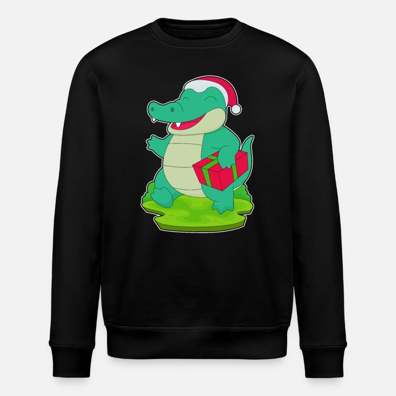 Crocodile Christmas Package - Stanley/Stella ROLLER Unisex Organic Sweatshirt - black