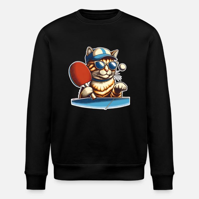 Chat de ping-pong - Sweat bio ROLLER Stanley/Stella Unisexe - noir