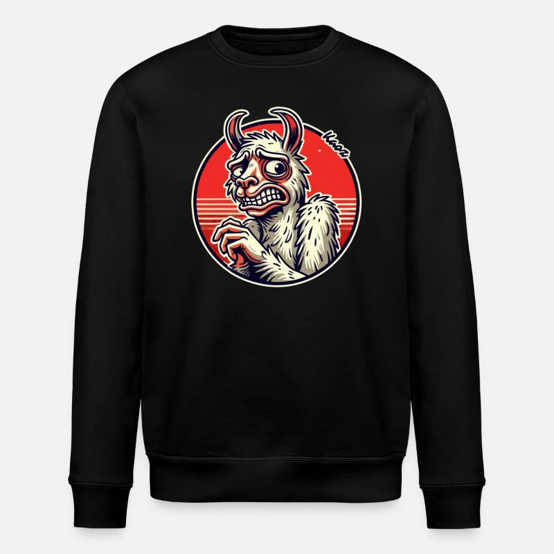 Fremdschämen Lama - Stanley/Stella Unisex Bio-Sweatshirt ROLLER - Schwarz