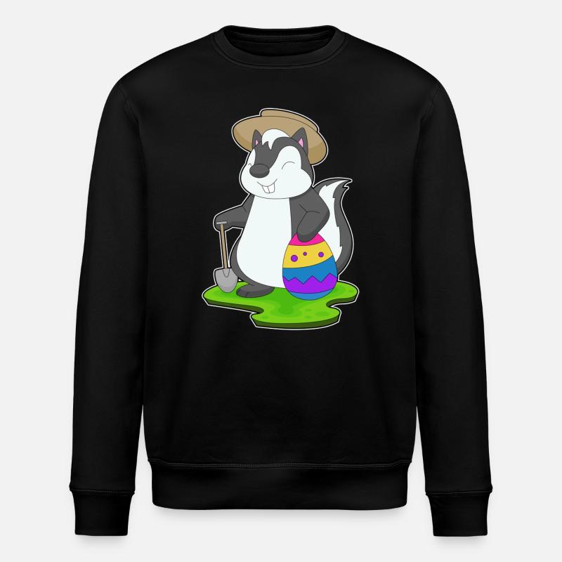 Skunk Easter Farmer - Stanley/Stella ROLLER Unisex Organic Sweatshirt - black
