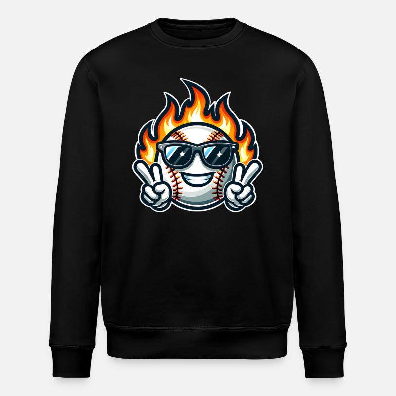 Flammes de baseball - Sweat bio ROLLER Stanley/Stella Unisexe - noir