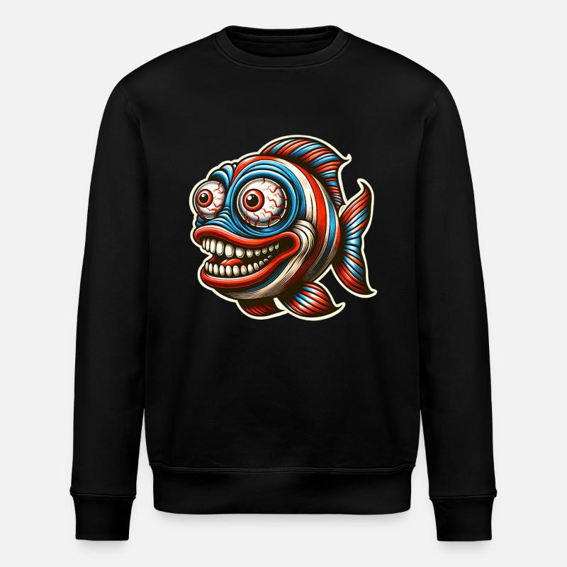 Fisch - Stanley/Stella Unisex Bio-Sweatshirt ROLLER - Schwarz