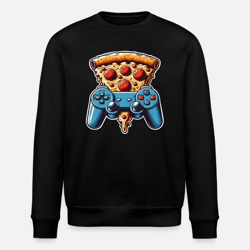 Pizza Gaming Gamer - Stanley/Stella ROLLER Unisex Organic Sweatshirt - black