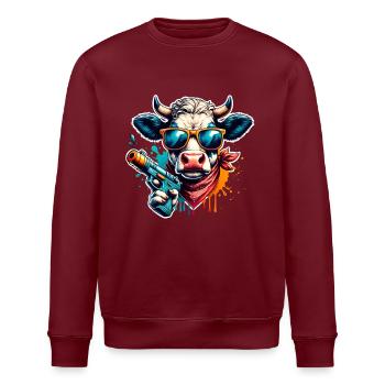 Pistolet à eau vache - Sweat bio ROLLER Stanley/Stella Unisexe - bordeaux - Devant - Nik (191cm)
