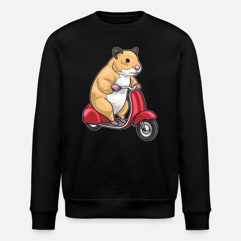 Hamster Scooter - Stanley/Stella ROLLER Unisex Organic Sweatshirt - black