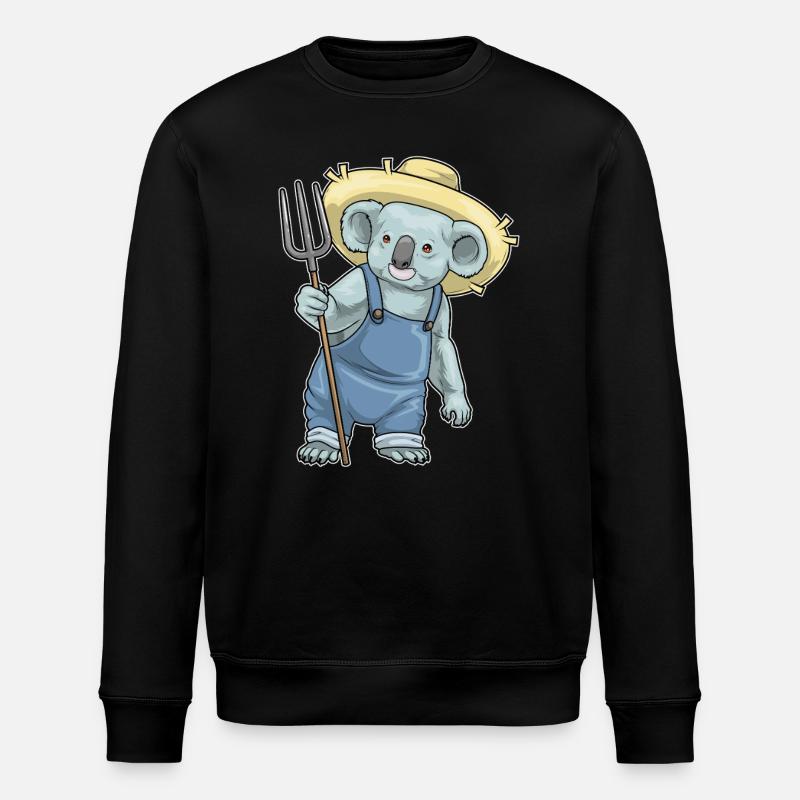 Fourche Koala Farmer - Sweat bio ROLLER Stanley/Stella Unisexe - noir