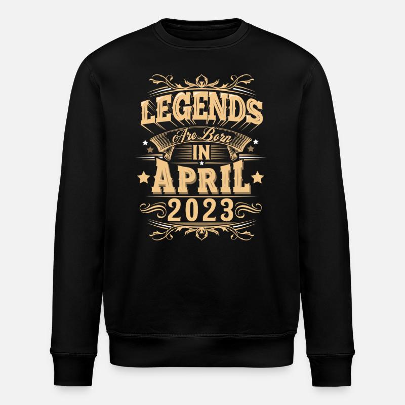 April 2023 Birthday Legend - Stanley/Stella ROLLER Unisex Organic Sweatshirt - black