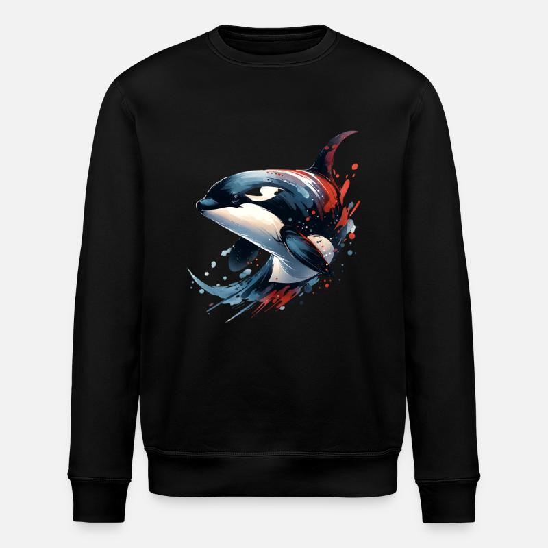 Orca Killer Whale - Stanley/Stella ROLLER Unisex Organic Sweatshirt - black