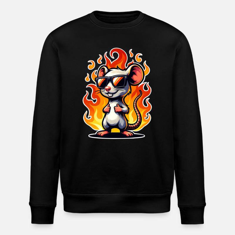 Mouse Flame - Stanley/Stella ROLLER Unisex Organic Sweatshirt - black