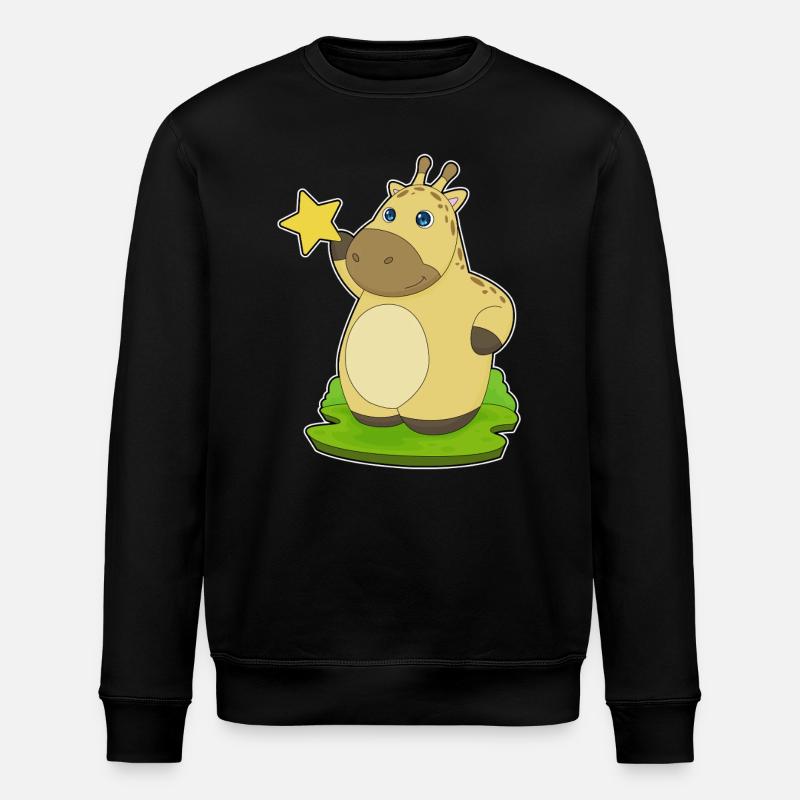 Giraffe Star - Stanley/Stella ROLLER Unisex Organic Sweatshirt - black