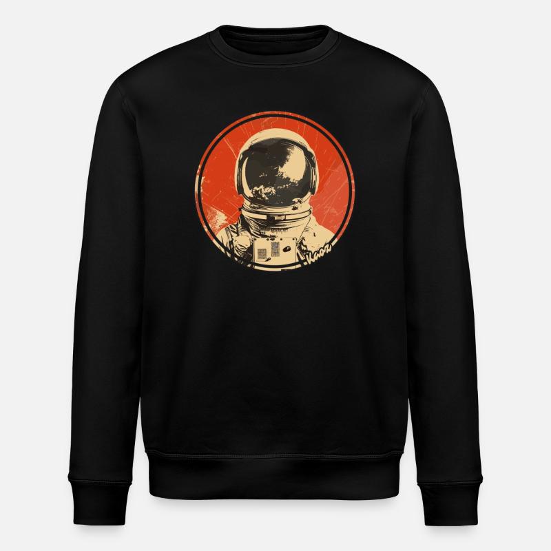 Retro Astronaut Weltraum-Design - Stanley/Stella Unisex Bio-Sweatshirt ROLLER - Schwarz
