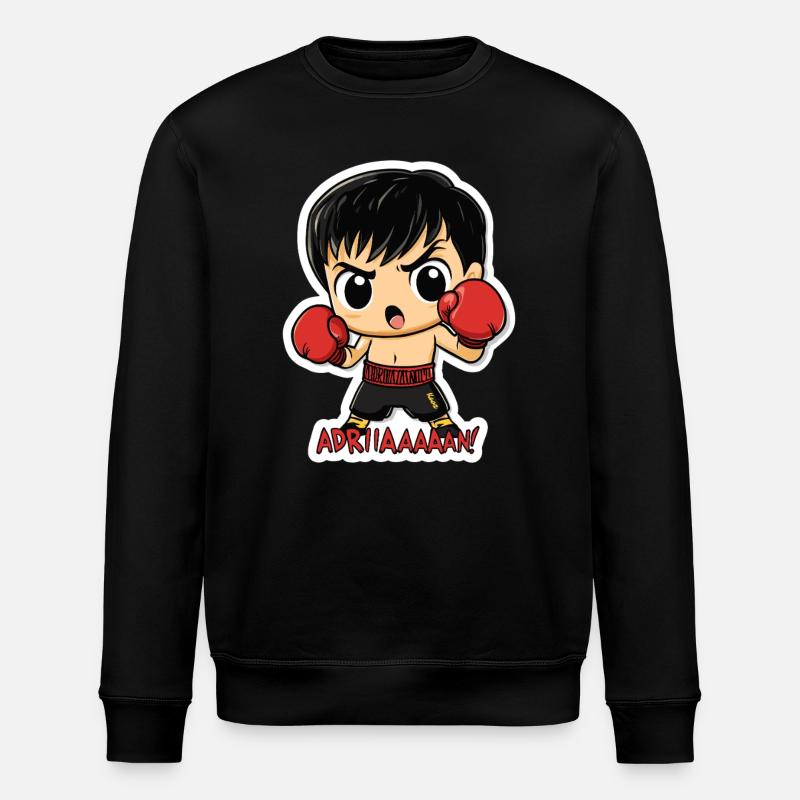 Chibi Boxer – Kampfgeist mit Kultzitat - Stanley/Stella Unisex Bio-Sweatshirt ROLLER - Schwarz