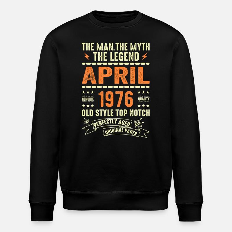 AVRIL 1976, AVRIL 1976 - Sweat bio ROLLER Stanley/Stella Unisexe - noir