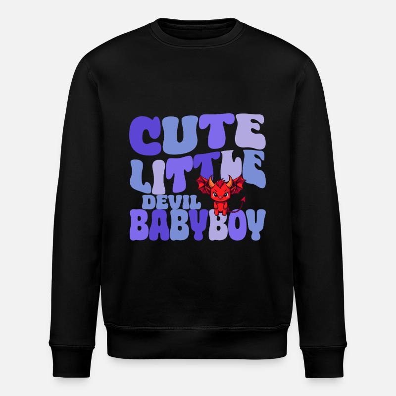 Babyboy - Cute little Devil - Stanley/Stella Unisex Bio-Sweatshirt ROLLER - Schwarz