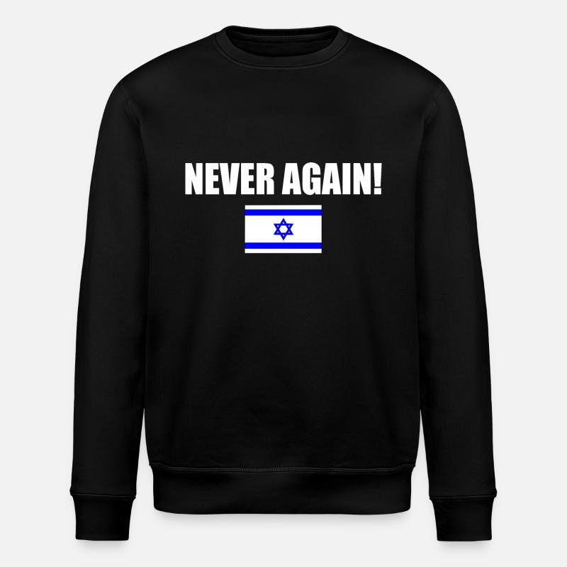 Never again - israel - Stanley/Stella Unisex Bio-Sweatshirt ROLLER - Schwarz
