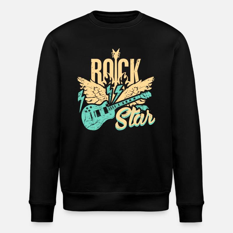E-Gitarren- - Stanley/Stella Unisex Bio-Sweatshirt ROLLER - Schwarz