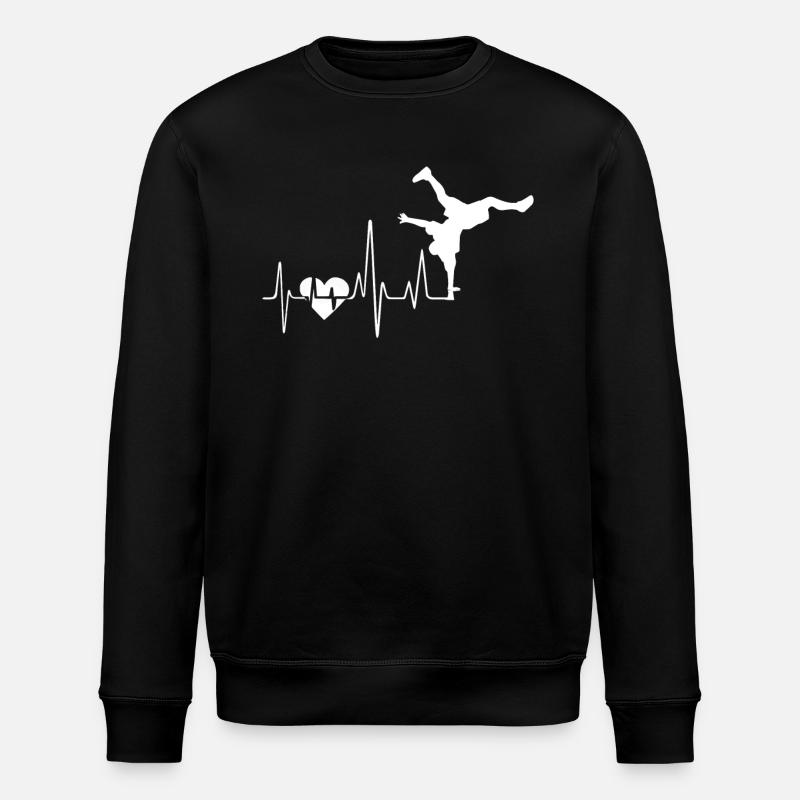 Breakdance Breakdance Heartbeat - Stanley/Stella ROLLER Unisex Organic Sweatshirt - black