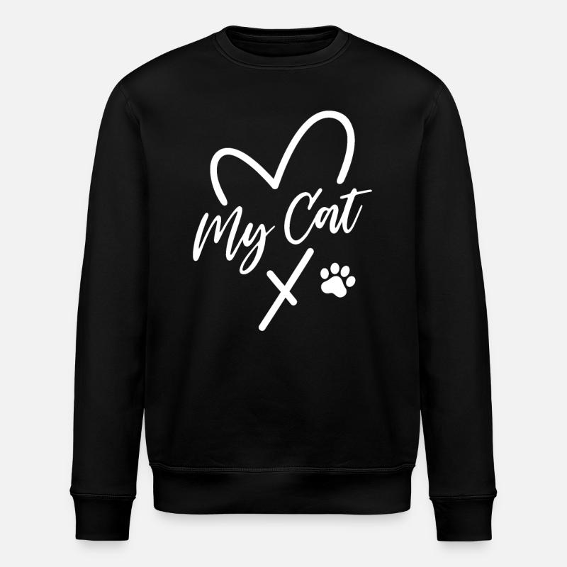 My Cat Heart - Stanley/Stella ROLLER Unisex Organic Sweatshirt - black