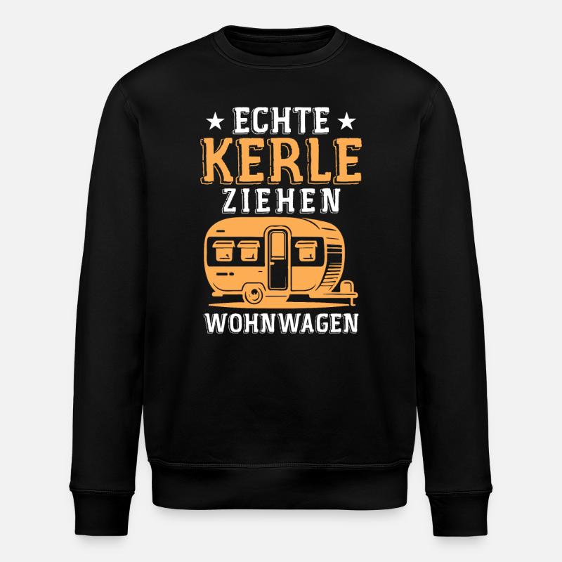 Real guys pull caravan - Stanley/Stella ROLLER Unisex Organic Sweatshirt - black