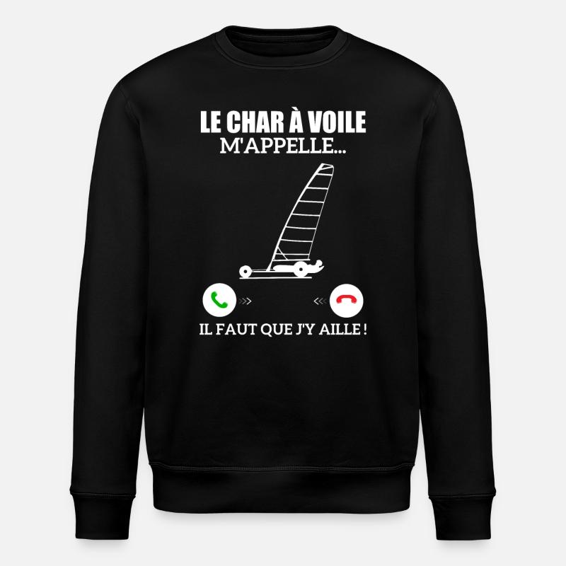 Le Char à Voile M'appelle - Sweat bio ROLLER Stanley/Stella Unisexe - noir