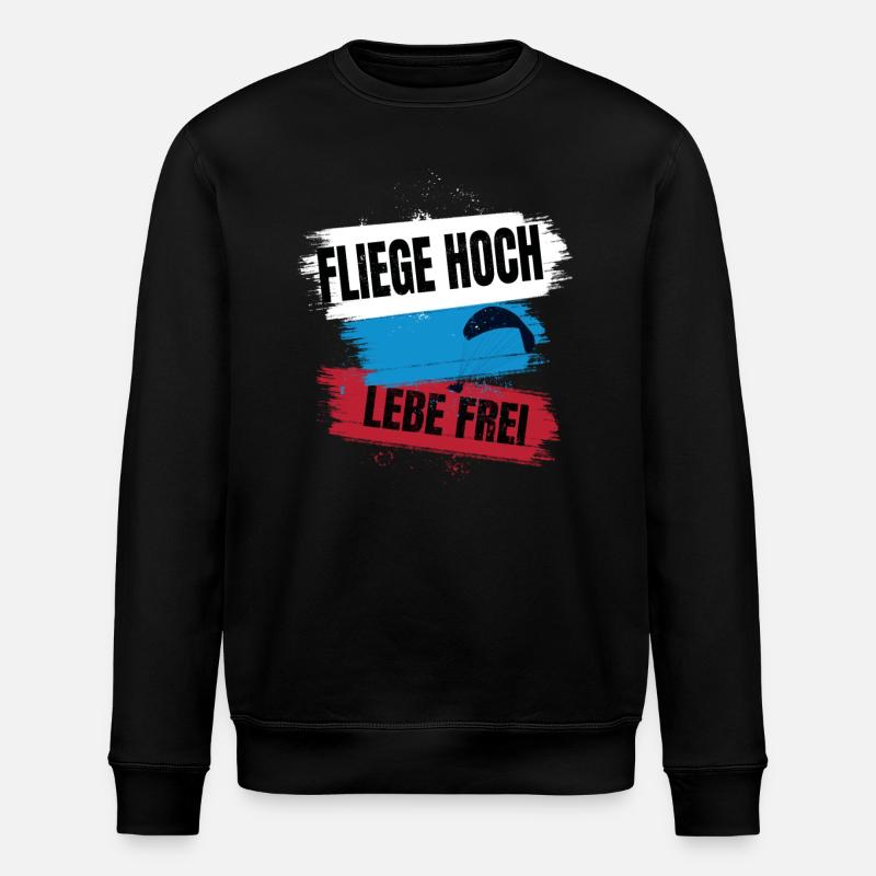 Paragliding - Fliege hoch, lebe frei - Stanley/Stella Unisex Bio-Sweatshirt ROLLER - Schwarz