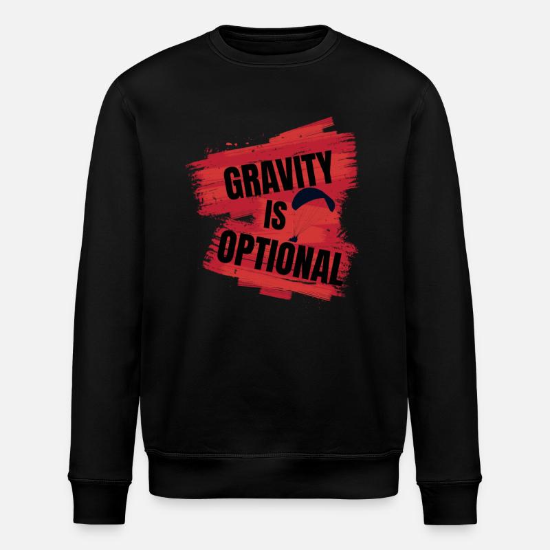 Gravity Is Optional – Paragliding Design - Stanley/Stella ROLLER Unisex Organic Sweatshirt - black