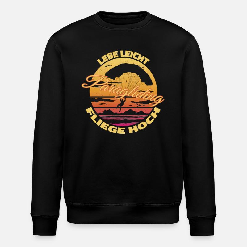 Lebe leicht, fliege hoch - Stanley/Stella Unisex Bio-Sweatshirt ROLLER - Schwarz