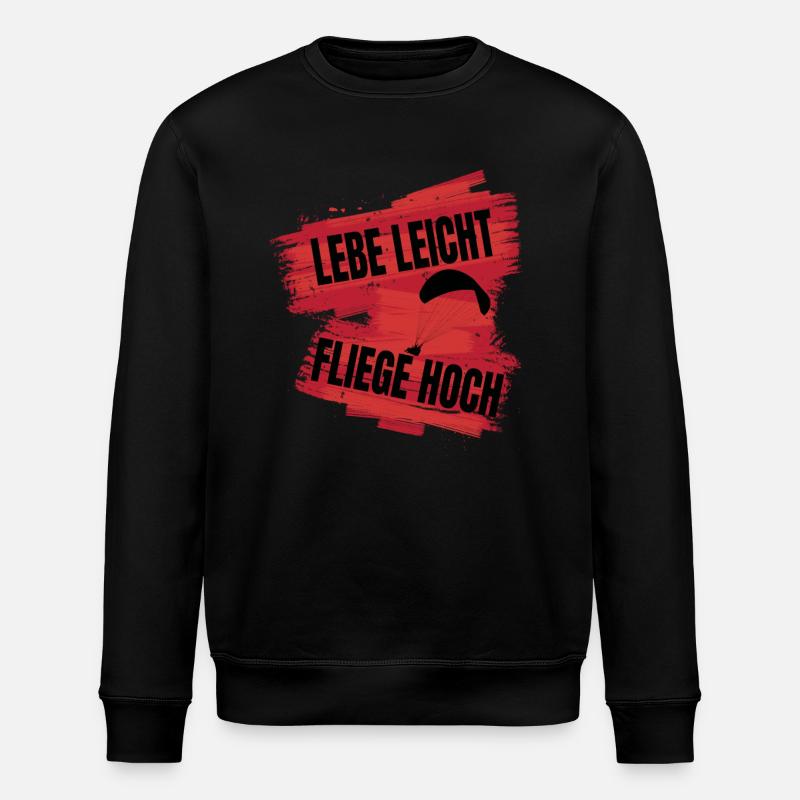 Lebe leicht, fliege hoch - Stanley/Stella Unisex Bio-Sweatshirt ROLLER - Schwarz