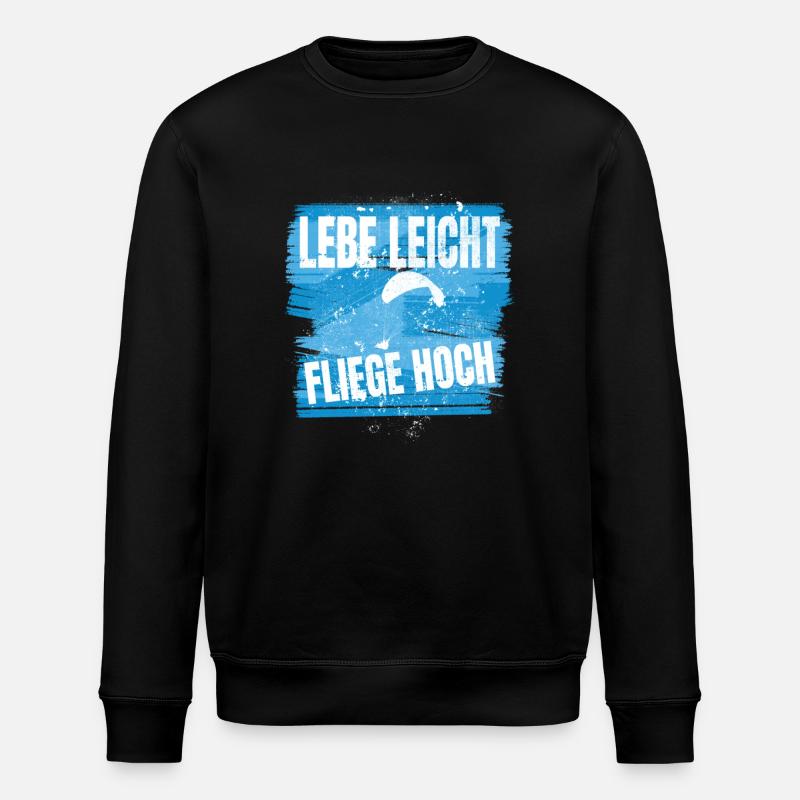 Live light, fly high - Stanley/Stella ROLLER Unisex Organic Sweatshirt - black