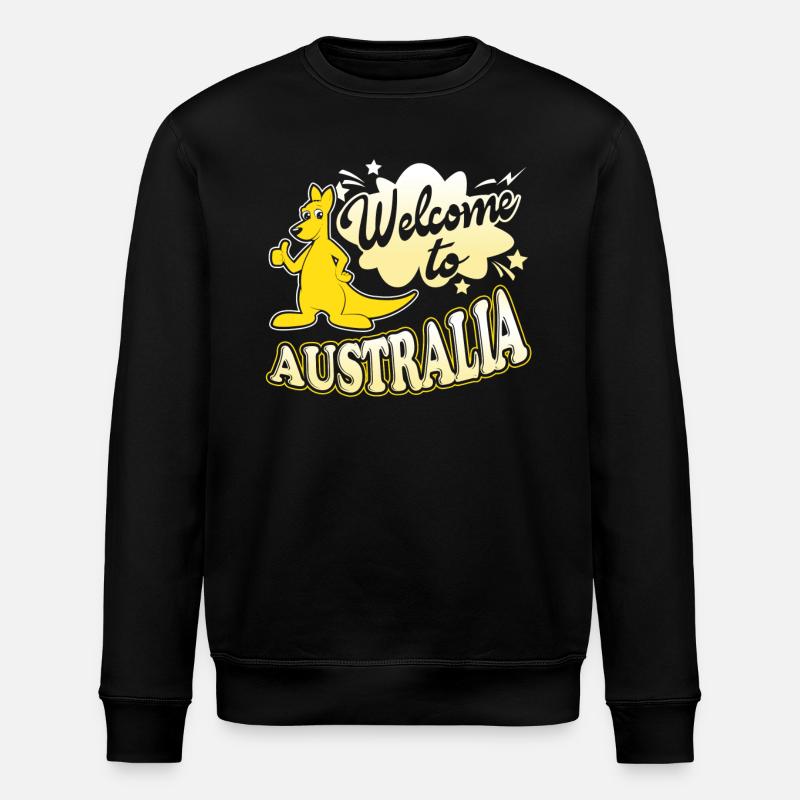 Kangaroo Welcome To Australia - Stanley/Stella ROLLER Unisex Organic Sweatshirt - black