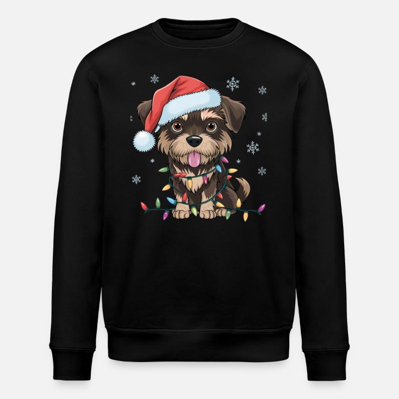 Affenpinscher Weihnachtsbeleuchtung - Stanley/Stella Unisex Bio-Sweatshirt ROLLER - Schwarz