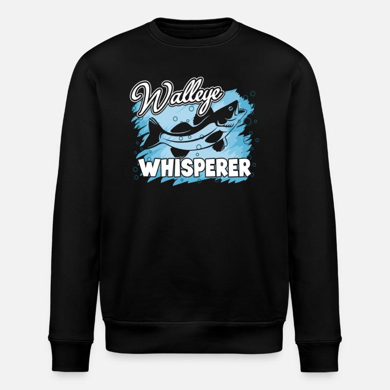 Walleye Whisperer - Stanley/Stella ROLLER Unisex Organic Sweatshirt - black
