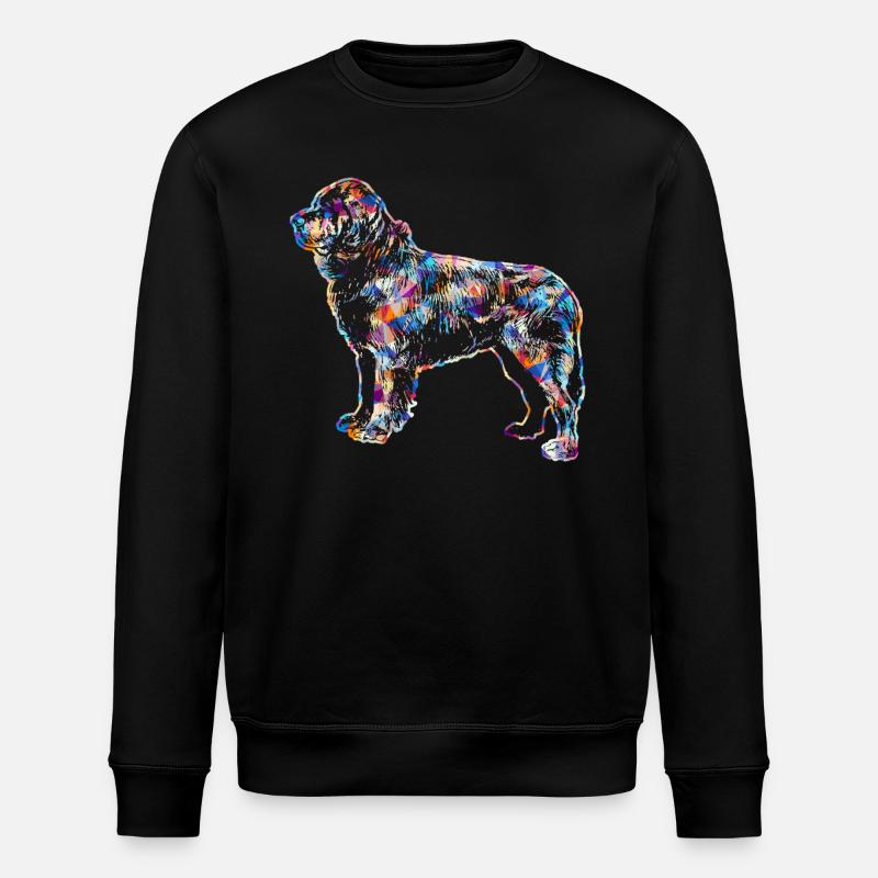Newfoundland Dog Geometric - Stanley/Stella ROLLER Unisex Organic Sweatshirt - black
