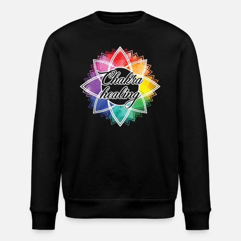 Chakra Healing Funny Chakra - Stanley/Stella ROLLER Unisex Organic Sweatshirt - black
