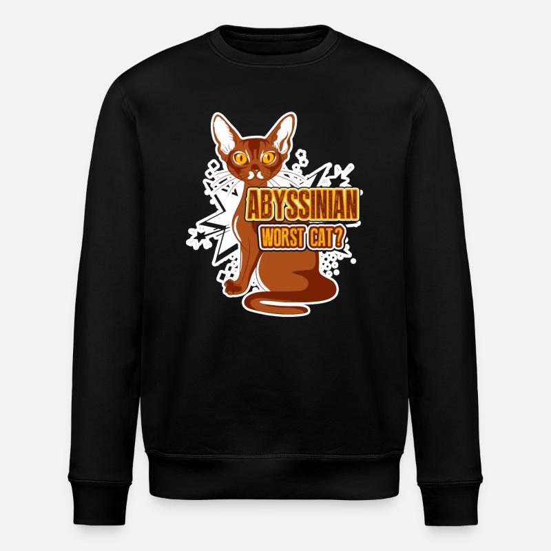 Abyssinian Worst Cat - Stanley/Stella ROLLER Unisex Organic Sweatshirt - black