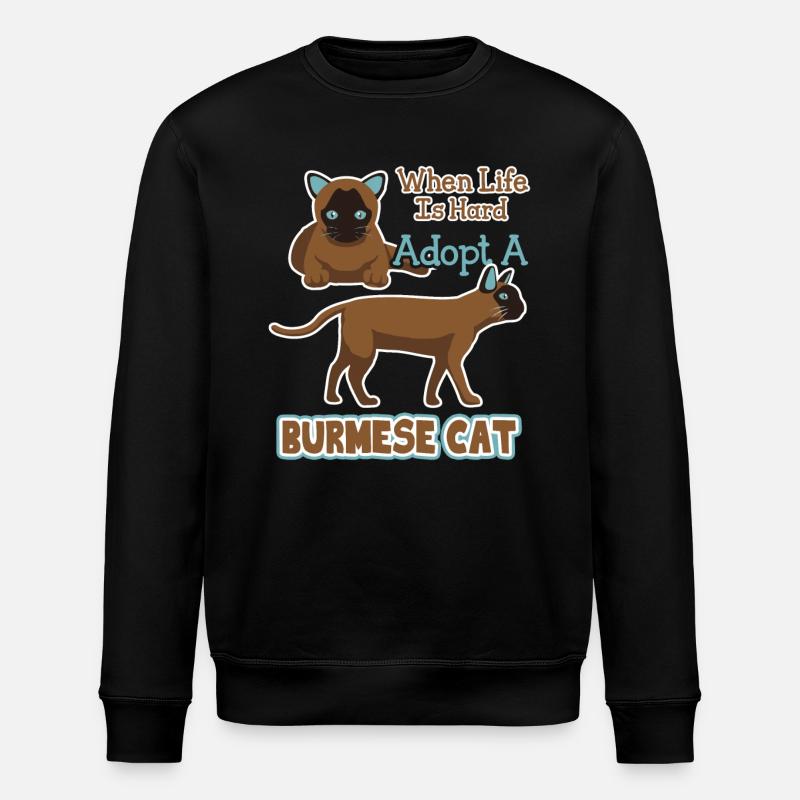 Adopt A Burmese Cat - Stanley/Stella ROLLER Unisex Organic Sweatshirt - black