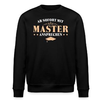 Masterprüfung bestanden Mit Master ansprechen - Stanley/Stella Unisex Bio-Sweatshirt ROLLER - Schwarz - Vorne - Nik (191cm)