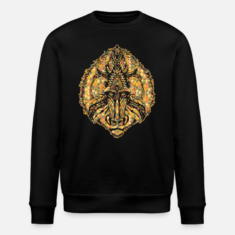 Baboon Geometric - Stanley/Stella ROLLER Unisex Organic Sweatshirt - black
