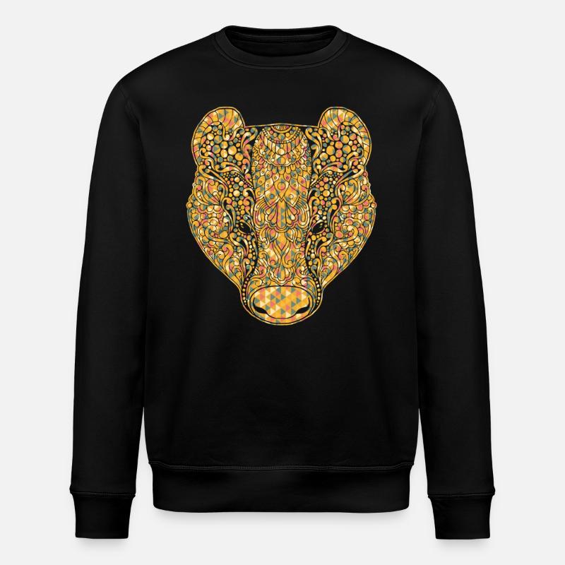 Badger Geometric Face - Stanley/Stella ROLLER Unisex Organic Sweatshirt - black